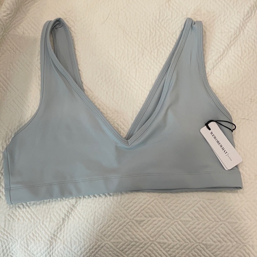 NWT WeWoreWhat blue sports bra